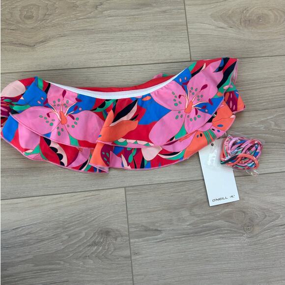 O'Neill Cabana Floral Diaz Bandeau Top NWT Size Small - Picture 2 of 6